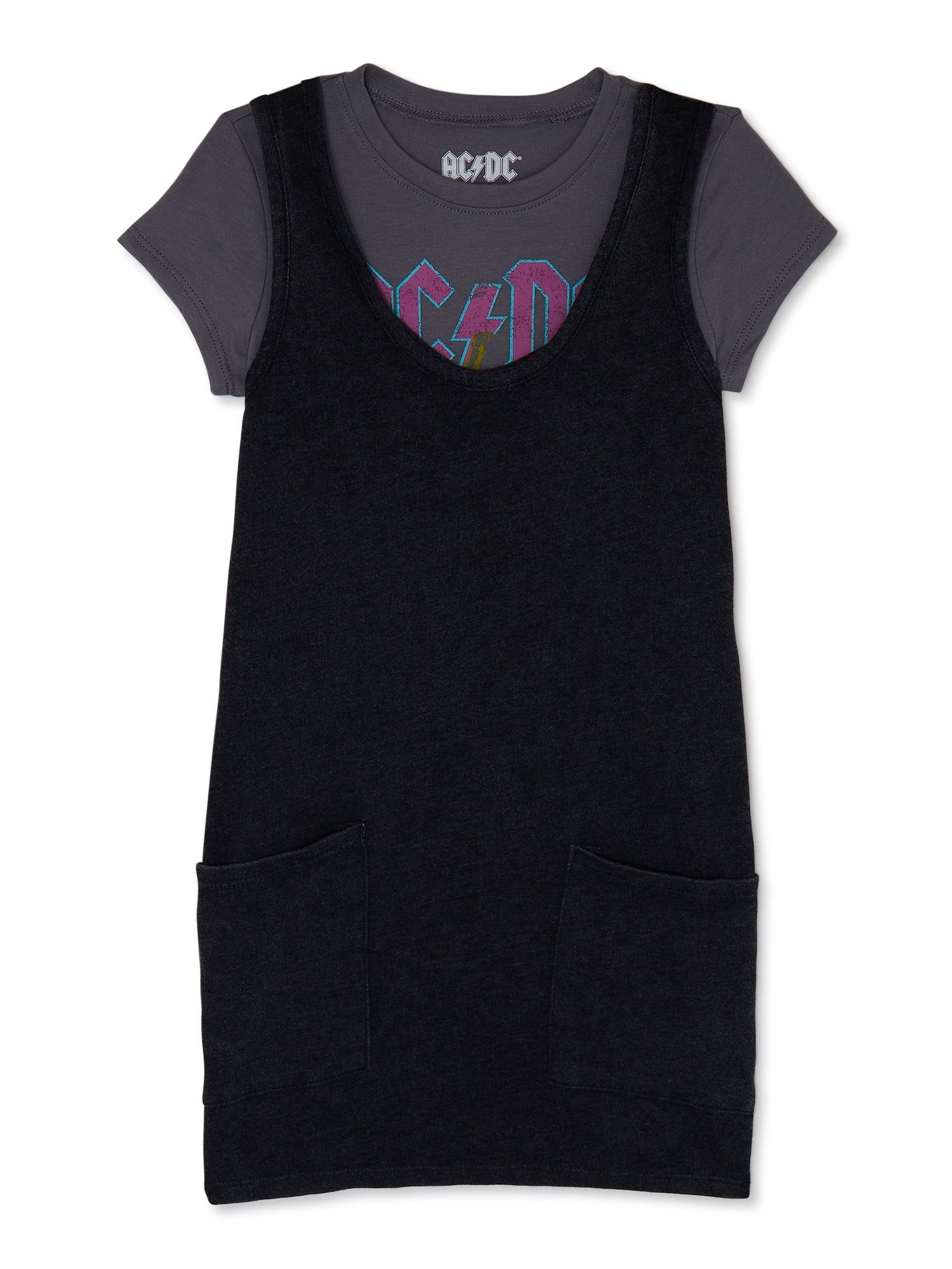 Grayson Social Girls Boxy Dress and T-Shirt Set, 2-Piece, Sizes 4-16 | Walmart (US)