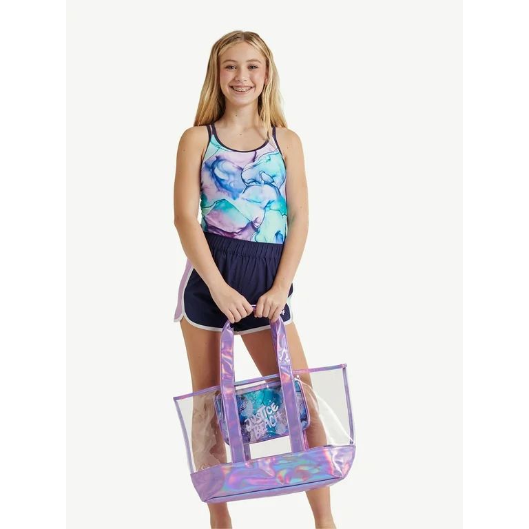 Justice Girls Jelly Tote W/ Pouch Purple | Walmart (US)