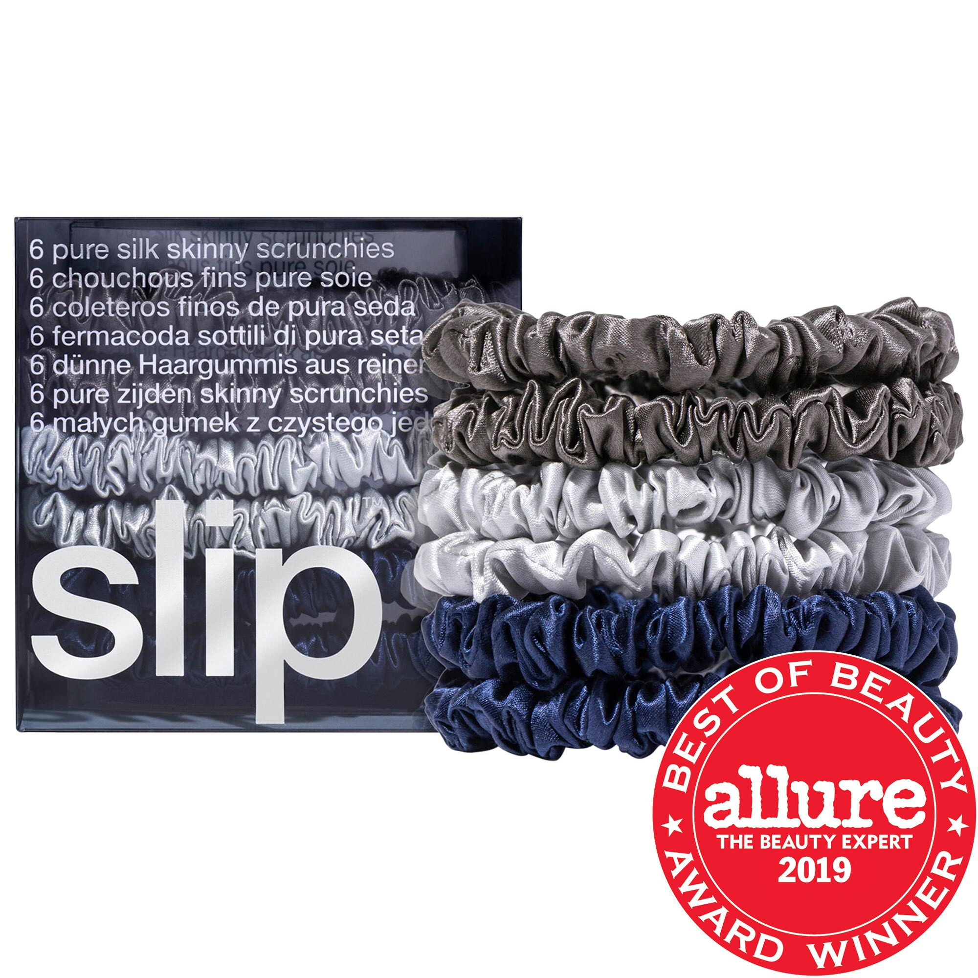 Slip Small Slipsilk™ Scrunchies Silver, Charcoal, Navy 6 Scrunchies | Sephora (US)