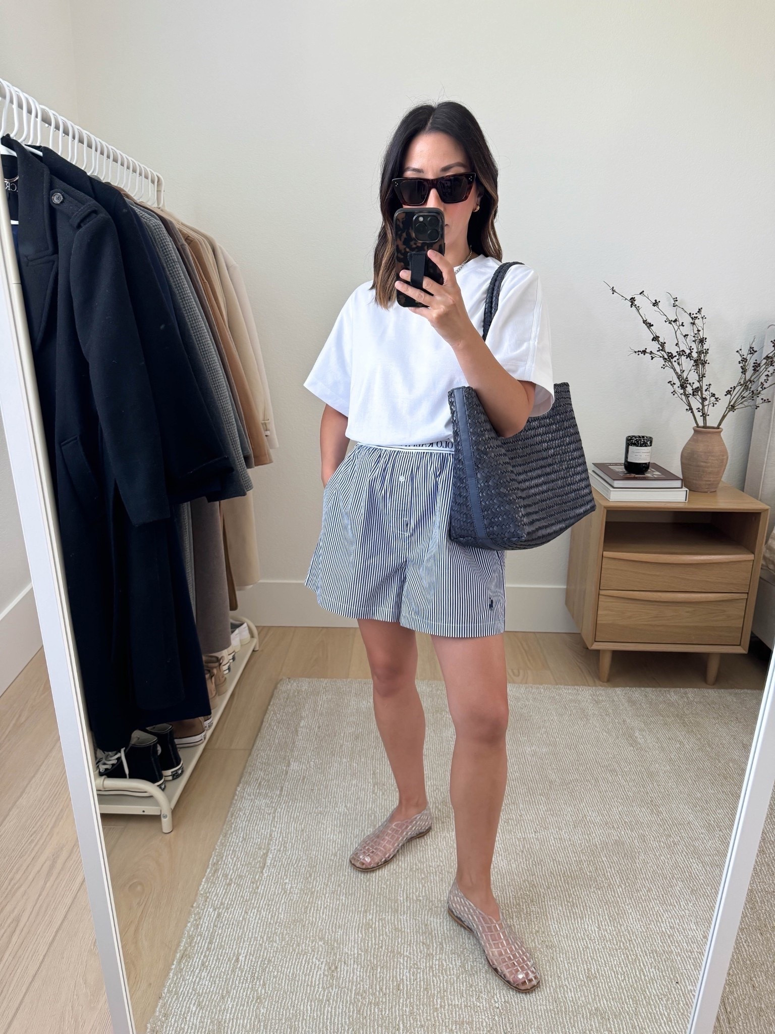 Always love a simple white tee and short outfit. These boxers from Polo are SO GOOD! They have pockets which are rare for boxer shorts AND they're a longer length which is everything! I sized up to a small for lots of room

Mango tee medium
Polo Boxer shorts small
Amazon jelly flats 5.5
Madewell tote
Celine sunglasses
J.Crew earrings
Dorsey James necklace 15"

Petite style, summer outfits, summer style 

#LTKStyleTip #LTKPetite #LTKItBag
