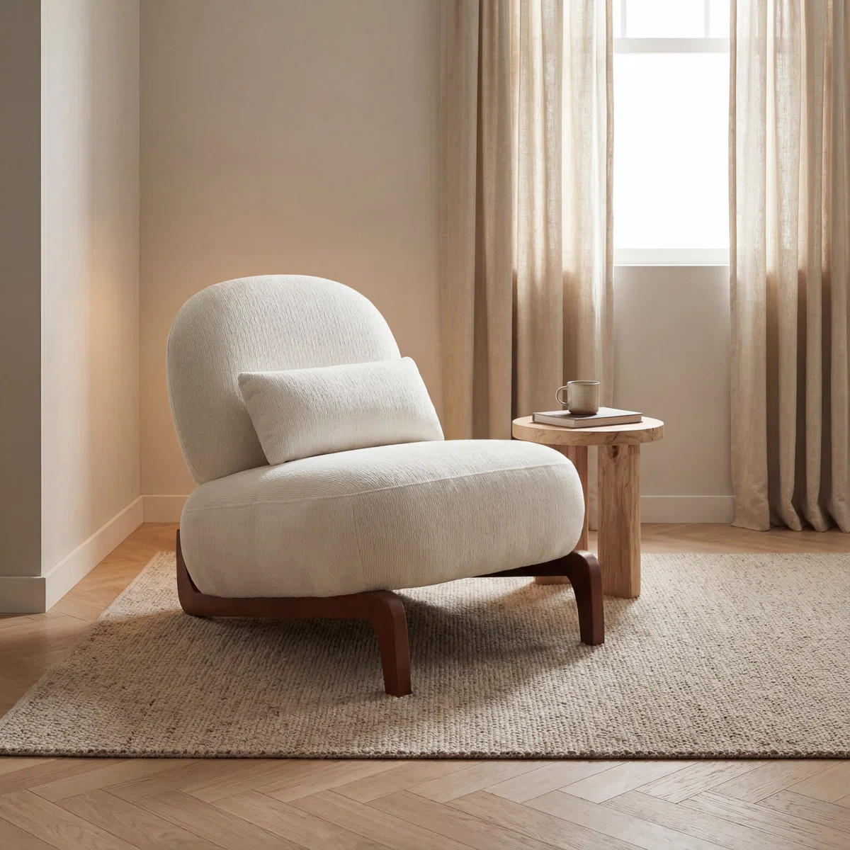 Mid-Century Modern Lounge Chair With Sled Base | Wayfair North America