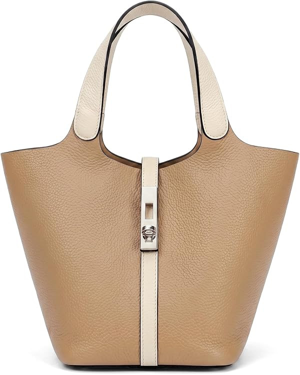 Tote Bag for Women Vegan Leather Bucket Purse for Women Top Handle Handbag Shoulder Bag with Deta... | Amazon (US)