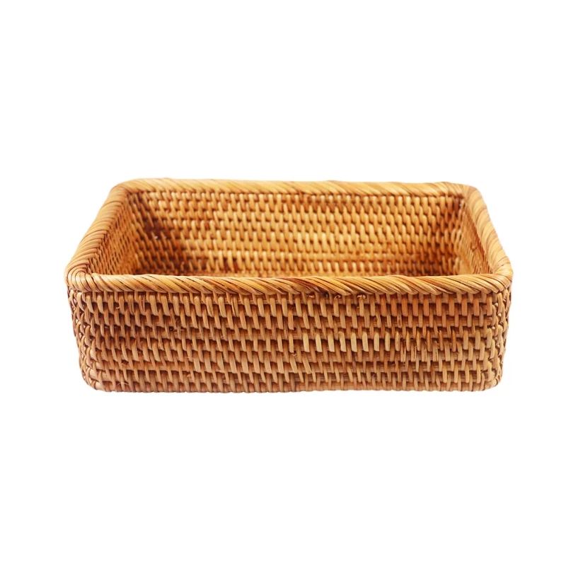 Feiona-Wicker Woven Bread Basket Rattan Storage Basket Kitchen Supplies Hand-Woven Rectangular Ra... | Walmart (US)