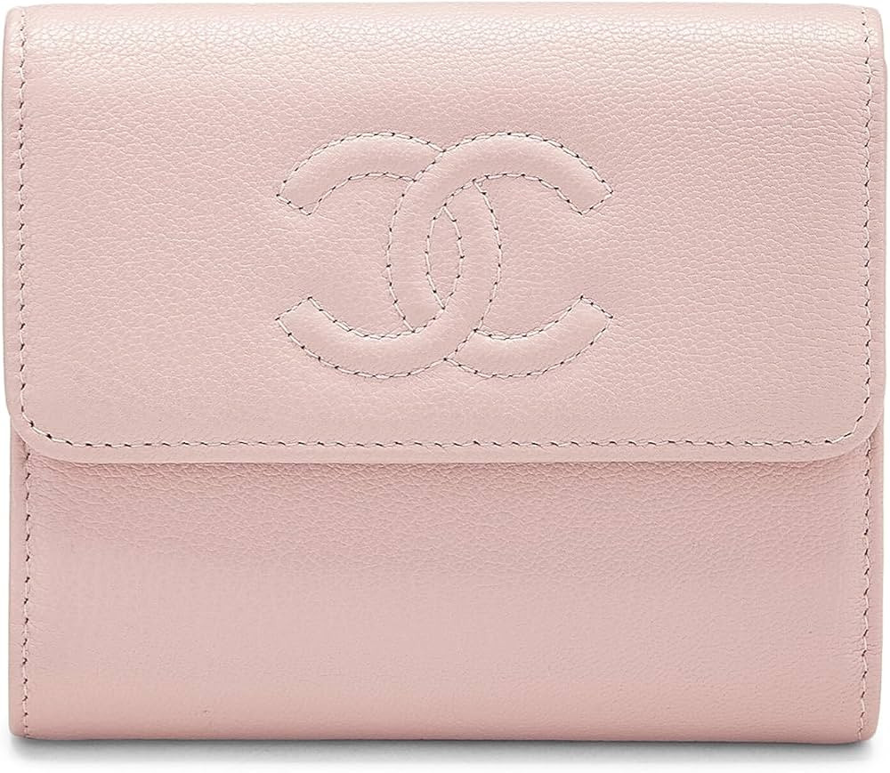 Amazon.com: Chanel, Pre-Loved Pink Calfskin Timeless 'CC' Compact Wallet, Pink : Luxury Stores | Amazon (US)