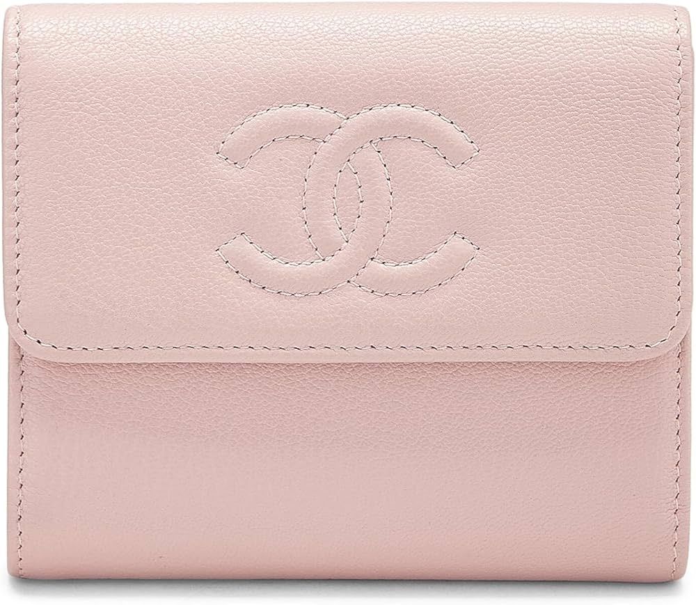 Amazon.com: Chanel, Pre-Loved Pink Calfskin Timeless 'CC' Compact Wallet, Pink : Luxury Stores | Amazon (US)