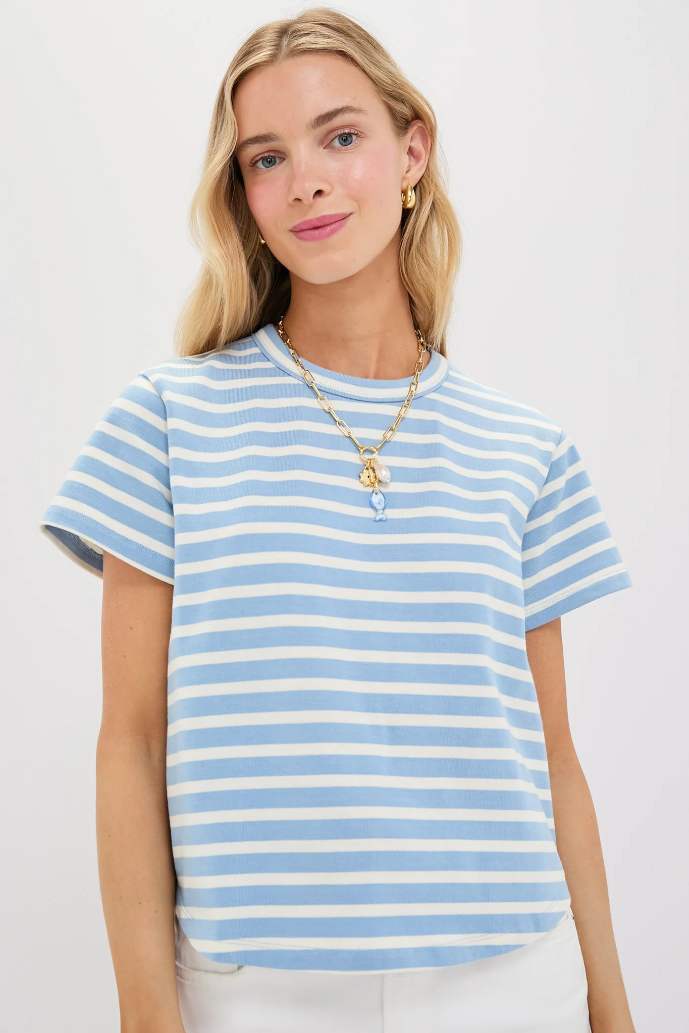 Light Blue Stripe Parker Classic Tee | Tuckernuck (US)
