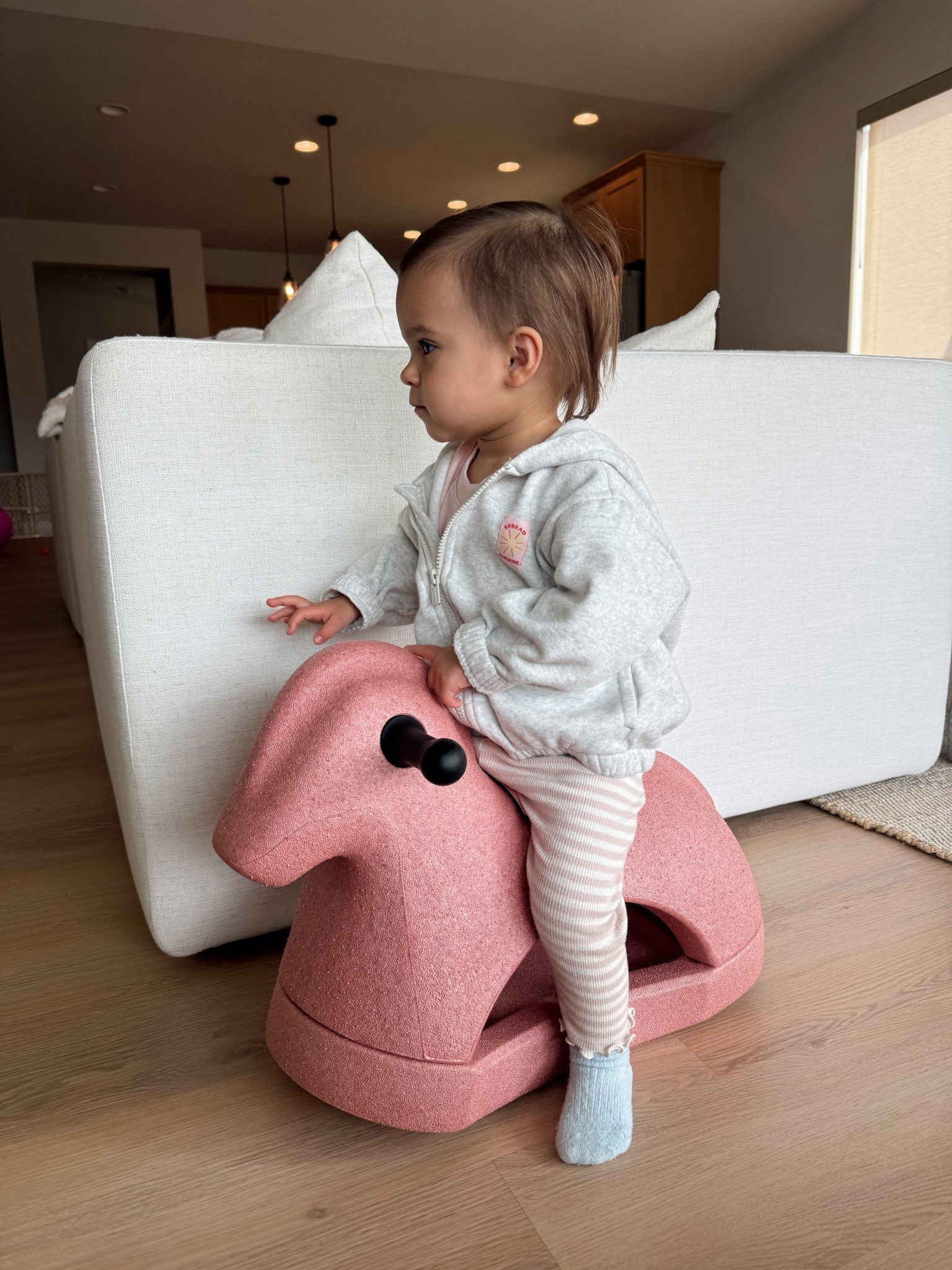 Banks’ current favorite toy☺️ we knew she would love a rocking horse, but didn’t want something to take up a bunch of space that only really held one purpose. This is a 3-in-1 and is small and lightweight! It has the ability to roll, scoot and rock and B LOVES it!

@nuby baby toys, toddler, toys, first birthday gift idea, gift for toddler; 

#LTKKids #LTKBaby