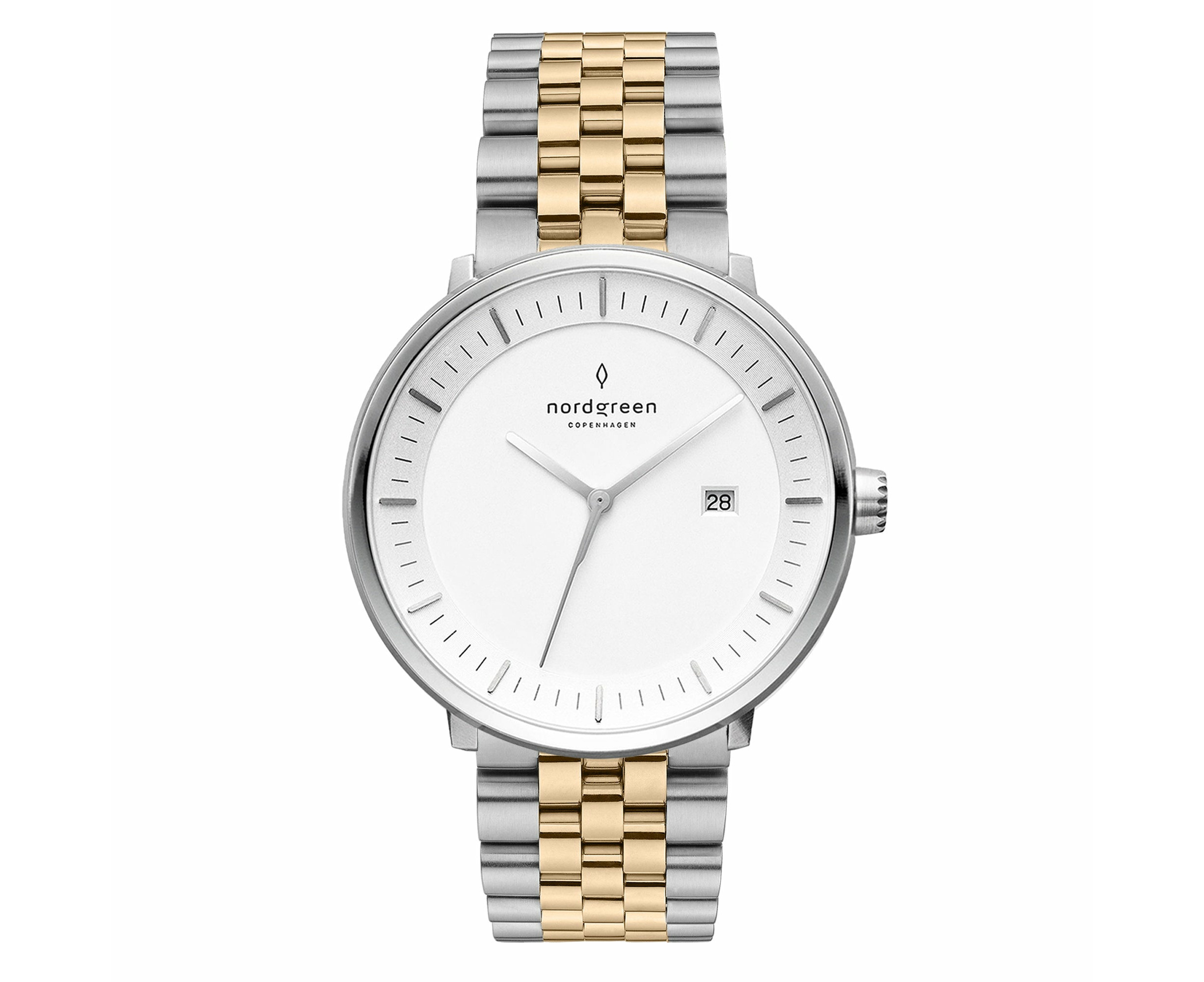Nordgreen Philosopher 36mm Silver Two Tone Bracelet Watch | Catch.com.au