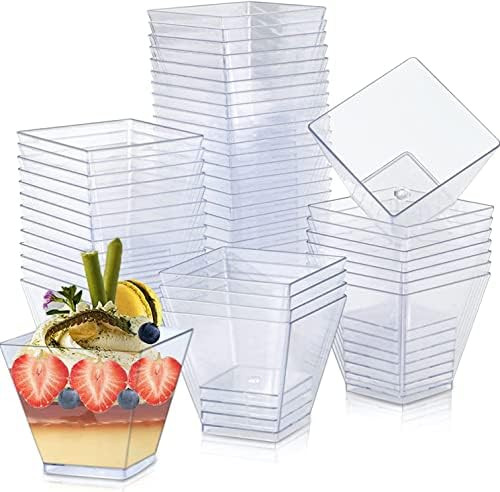 Oruuum 50 Pack 2oz Dessert Cups, Desserts Containers Clear Serving Bowls Fruit Salads Parfait Cak... | Amazon (US)