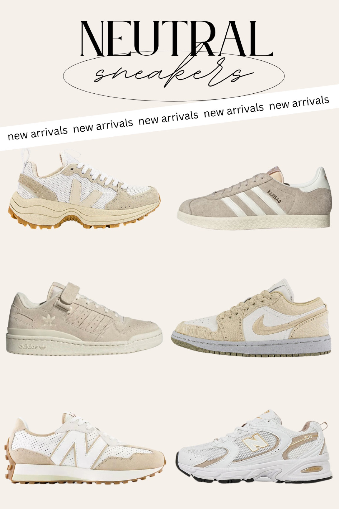 Neutral Women Sneakers 🍂
adidas sneakers, nike sneakers, veja sneakers, white sneakers, new balance sneakers, dad sneakers 

#LTKshoecrush