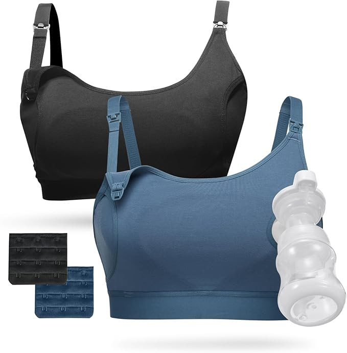 Momcozy Pumping Bra, Pumping Bra Hands Free All Day Wear Pumping & Nursing Bra in One Holding Bre... | Amazon (US)