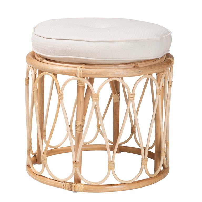 bali & pari Hachiro Bohemian Natural Rattan Ottoman Footstool | Walmart (US)