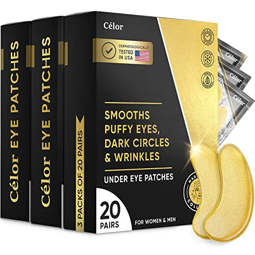Celor Under Eye Patches for Puffy Eyes and Dark Circles - Eye Masks with Amino Acids & Collagen, Eye Care for Wrinkles - Birthday Gift for Women - Skincare Self Care - USA Tested (60 Pairs) | Amazon (US)