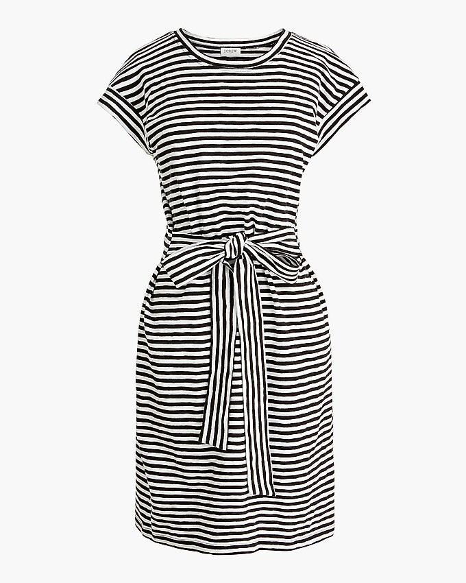 Short-sleeve striped tie-waist T-shirt dress | J.Crew Factory