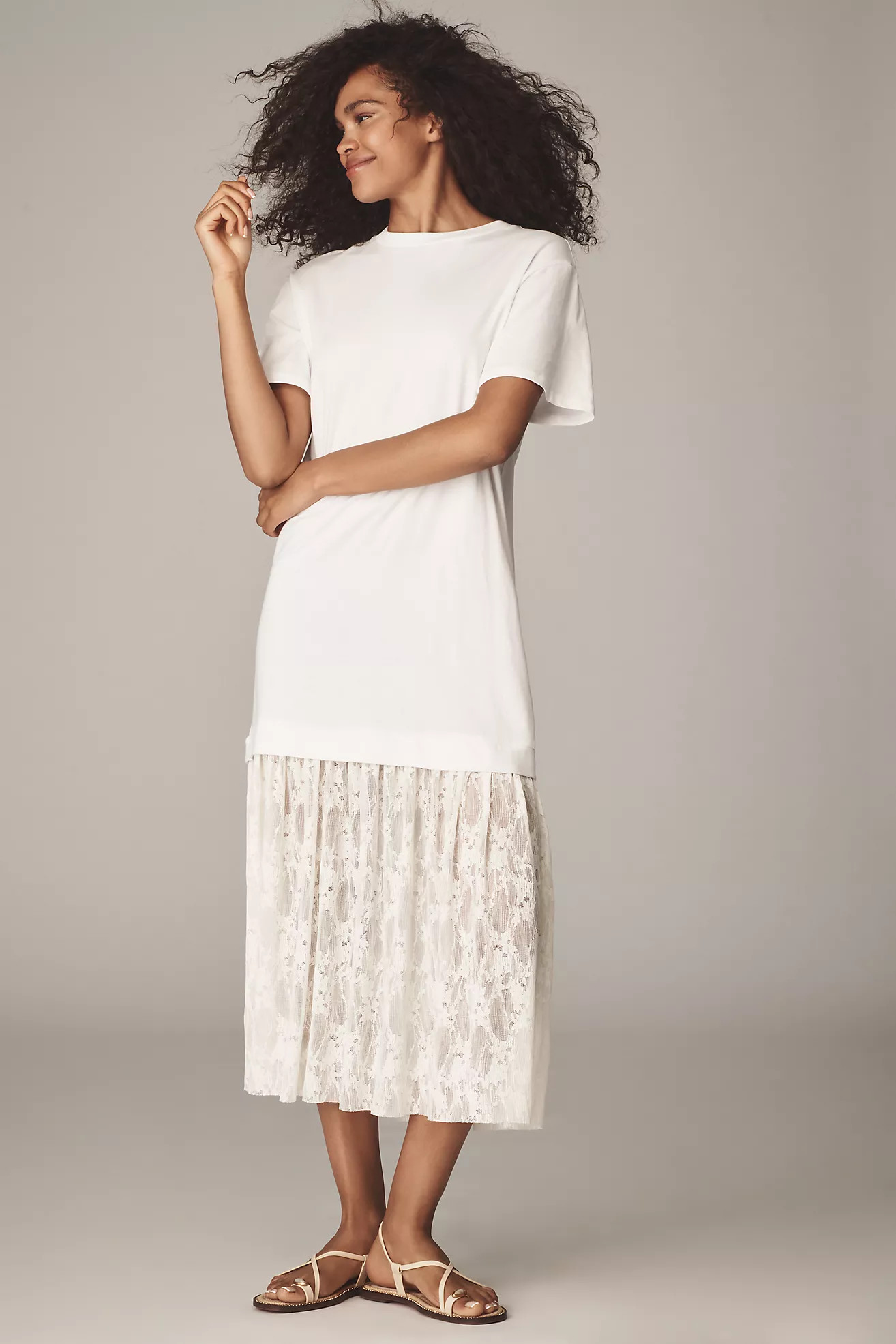By Anthropologie Twofer Lace T-Shirt Dress | Anthropologie (US)