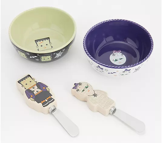 Temp-tations Seasonal Set of (2) 8-oz Dip Bowls with Spreaders - QVC.com | QVC