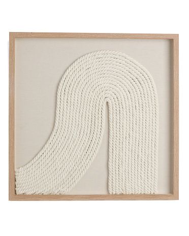 22x22 White Rope With Light Brown Frame Wall Art | TJ Maxx
