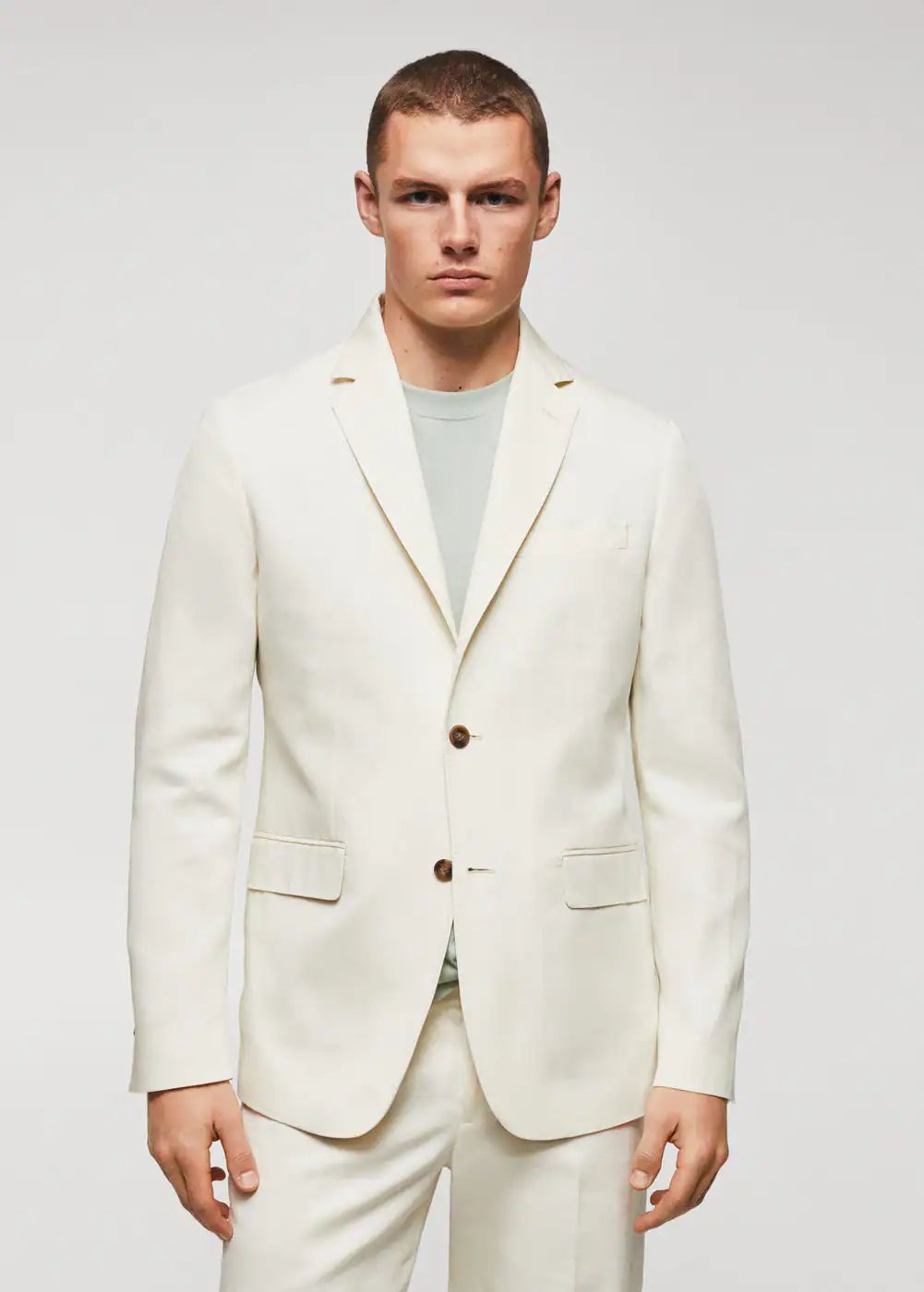 Slim-fit linen suit blazer | MANGO (US)