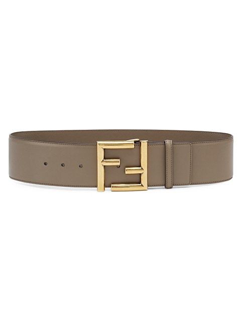 Wide Logo-Buckle Leather Belt | Saks Fifth Avenue