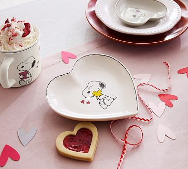 Peanuts Snoopy™ Hearts Stoneware Serving Platter | Pottery Barn (US)