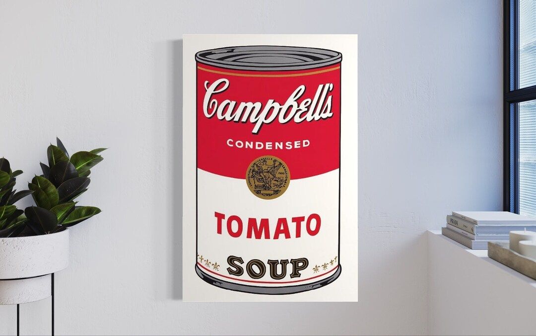 Andy Warhol Tomato Soup Pop Art Canvas, Canvas Wall Art Canvas Design, Home Decor Ready To Hang | Etsy (US)