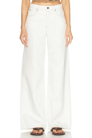 SIR. Stella Wide Leg Jeans in Washed White - White. Size 27 (also in 24, 25, 30). | FWRD 