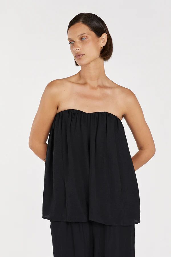 SHANIYA BLACK STRAPLESS TOP | DISSH