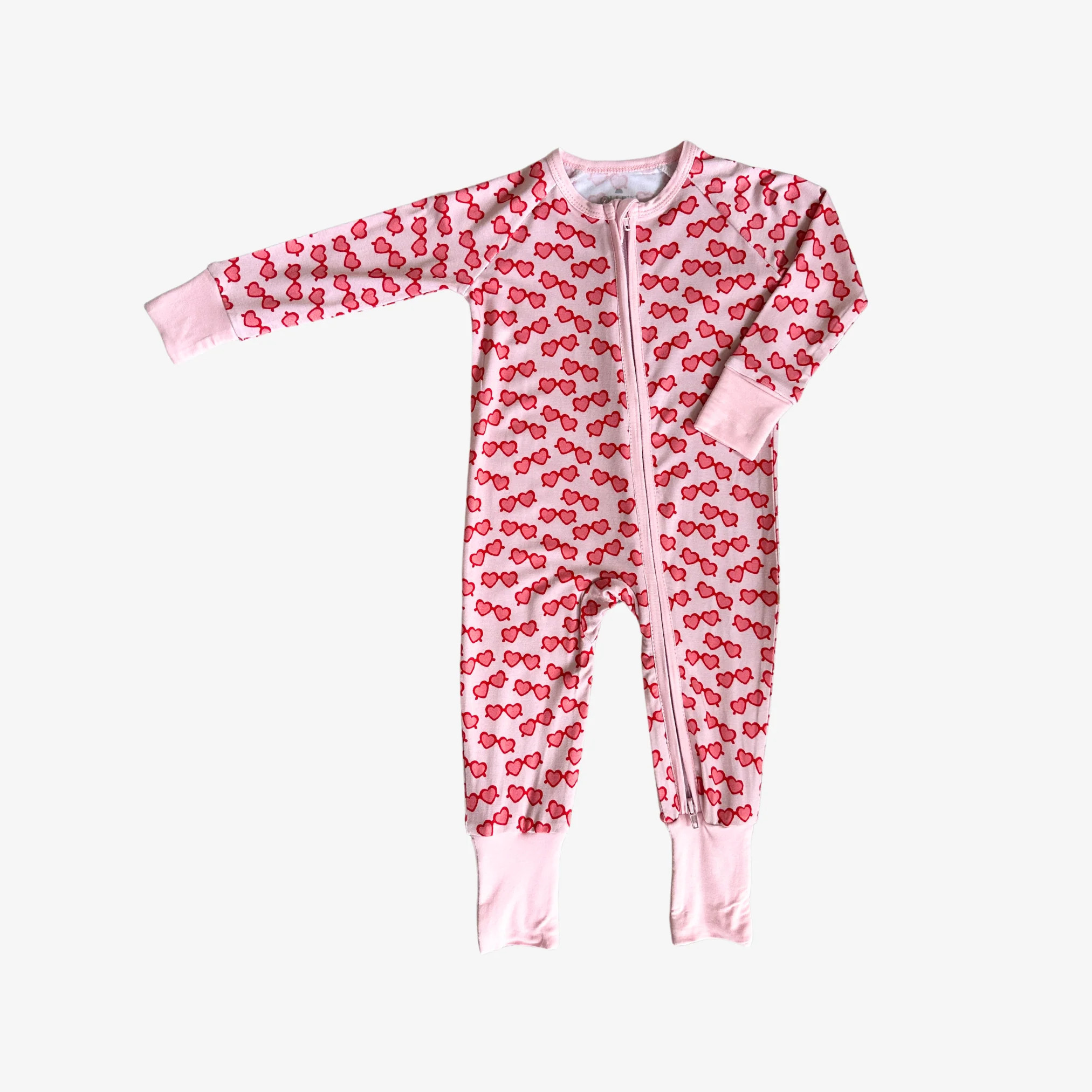 Zippered Romper in Sweetheart Sunnies - Pink | Ollie's Day