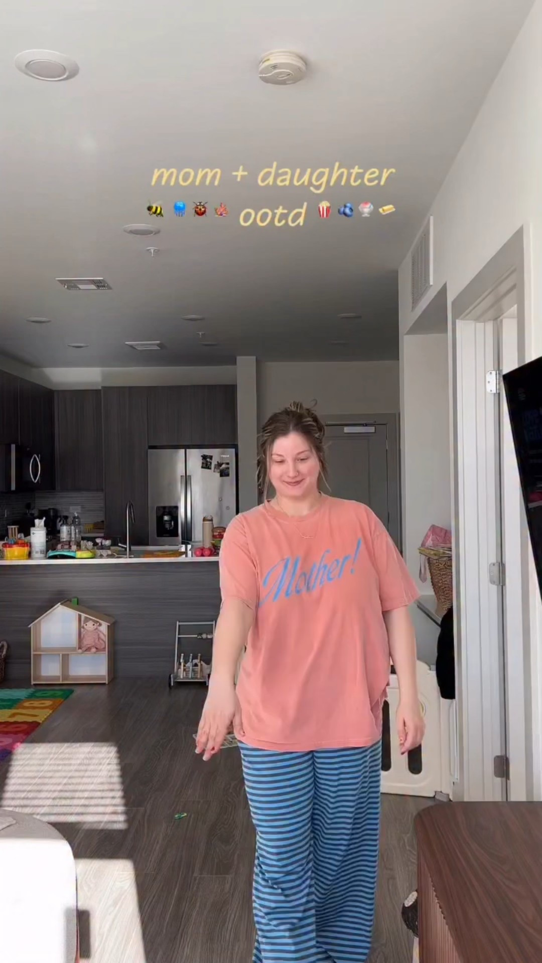 getting dressed is so fun when you have a lil bestie🌈👯‍♀️
_
@shopkristinjones @lclittleco @kohls @pansyco 
#ootd #momfit #toddlerootd #colorfulstyle #comfortablestyle sahm, stay at home mom, toddler mom, dopamine dressing, what I’m wearing, toddler outfit