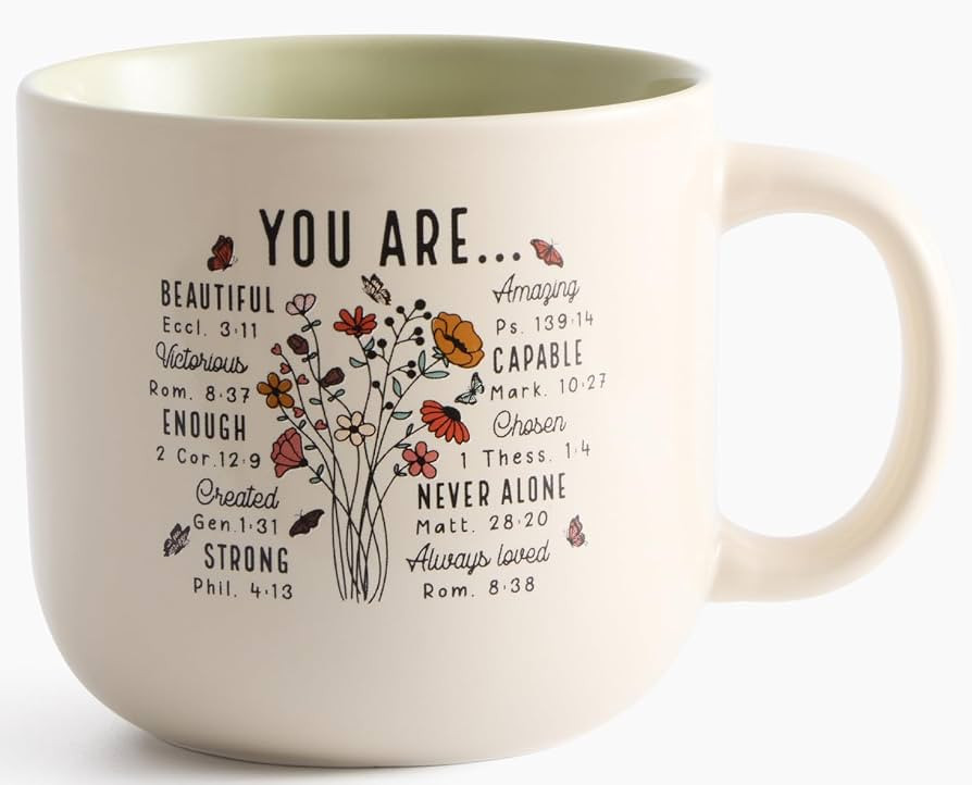 Christian Gifts \u2013 Bible Verse Ceramic Coffee Mug 14oz, Wildflower Faith Mug, Dishwasher & Mi... | Amazon (US)