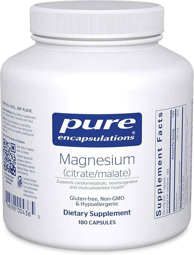 Pure Encapsulations Magnesium (Citrate/Malate) - Magnesium Supplement to Support Nutrient Utiliza... | Amazon (US)