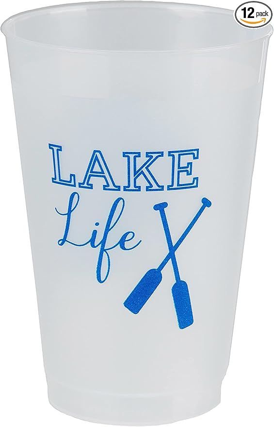 Celebration Saying Party Frost Flex Cups - 12 Lake Life (Navy) | Amazon (US)