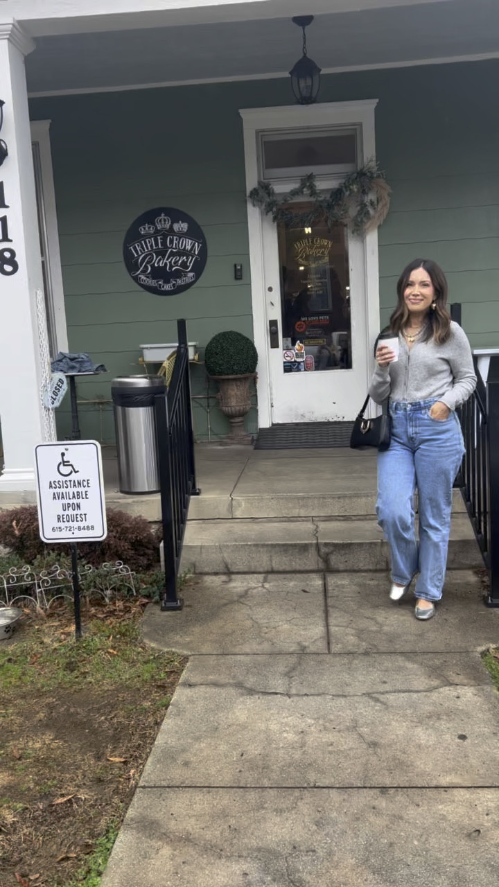 Outfit details!!! 

Mom style, denim, jeans, Abercrombie, ballet flats, how to wear ballet flats, silver, grey, blue jeans, spring fashion, spring style, mom of four, mom on the go, busy mom 

#LTKworkwear #LTKstyletip #LTKSeasonal