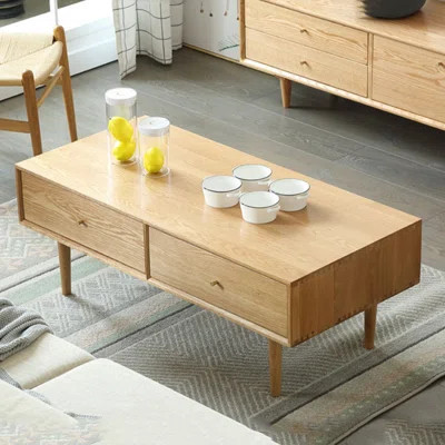 Simple rectangular solid wood coffee table | Wayfair North America