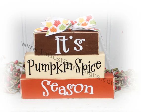 It's Pumpkin Spice Season Itty Bitty Wood Blocks | Etsy (US)