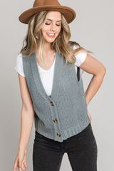 Invested In You Vest In Slate Blue | UOI Boutique