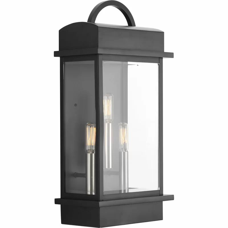 Watterson 3 - Bulb 19.63'' H Beveled Glass Outdoor Wall Lantern | Wayfair Professional