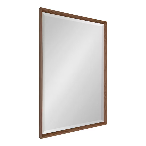 25.5" x 37.5" Calder Rectangle Wall Mirror Walnut Brown - Kate & Laurel All Things De... | Target