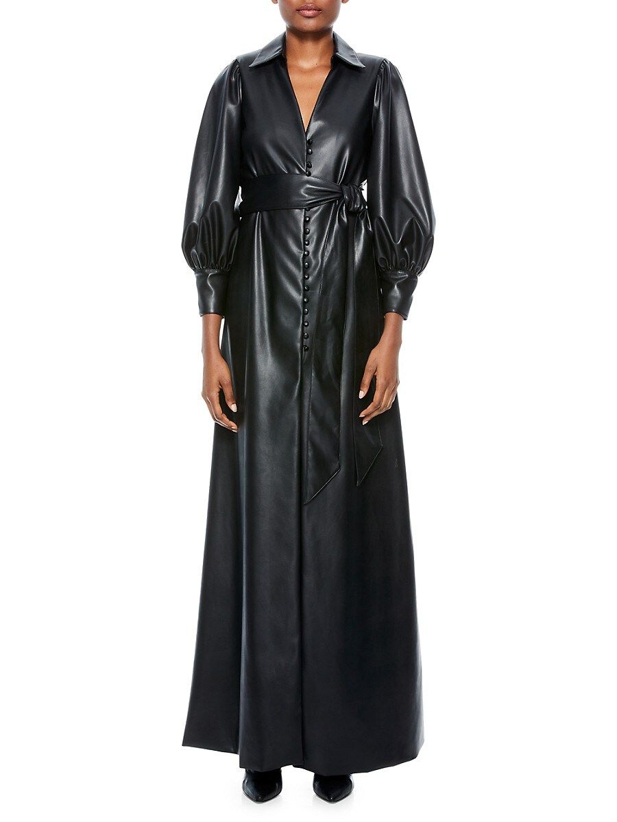 Alice + Olivia Women's Zarita Vegan Leather Maxi Dress - Black - Size 0 | Saks Fifth Avenue OFF 5TH