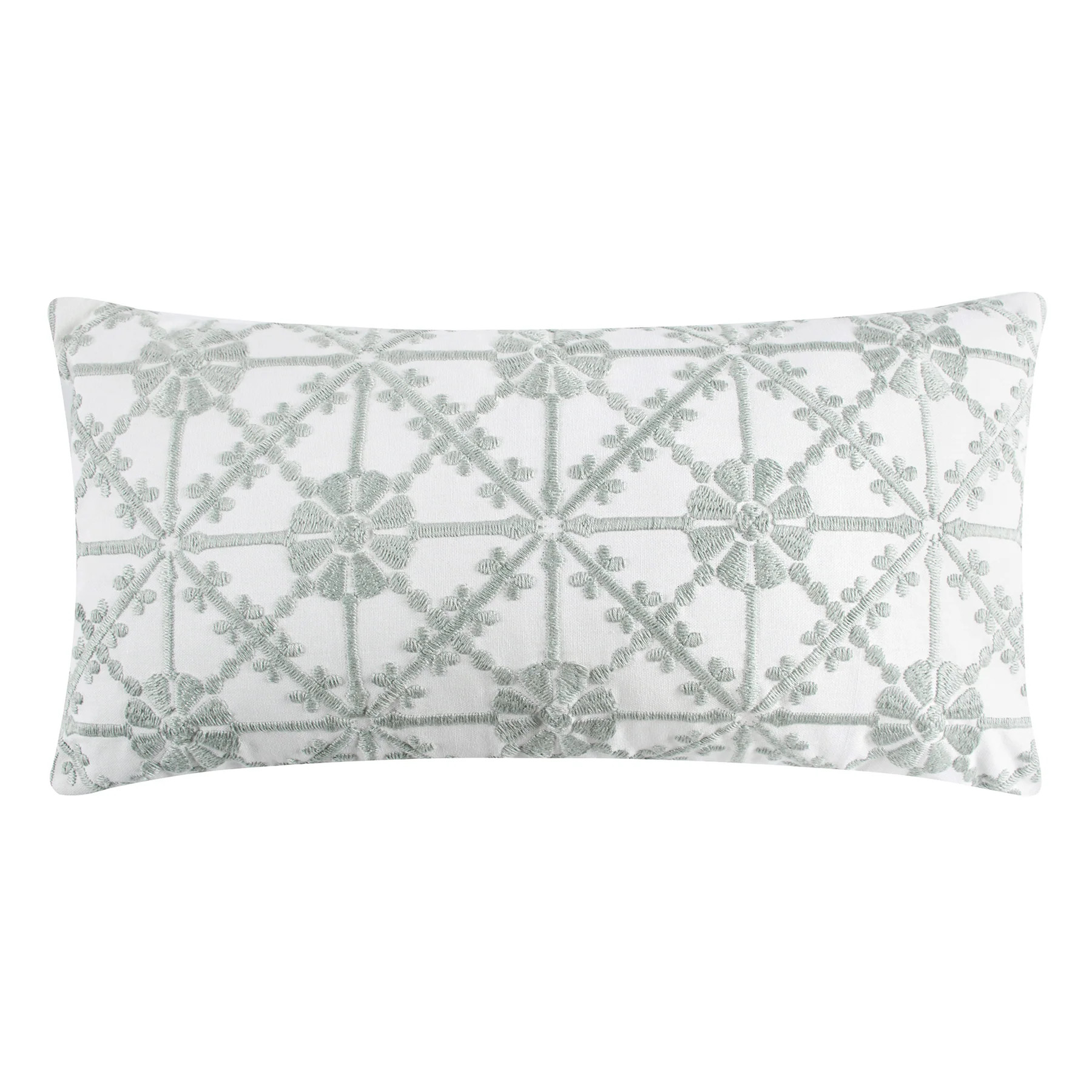 Sarrah Sage Emboidered Floral Pillow | Levtex Home