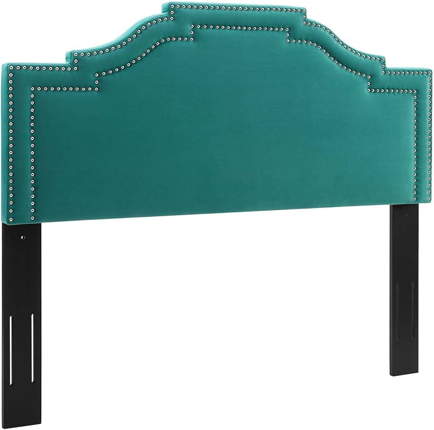 Modway Lucia Performance Velvet Headboard with Nailhead Detail, Twin, Teal | Amazon (US)