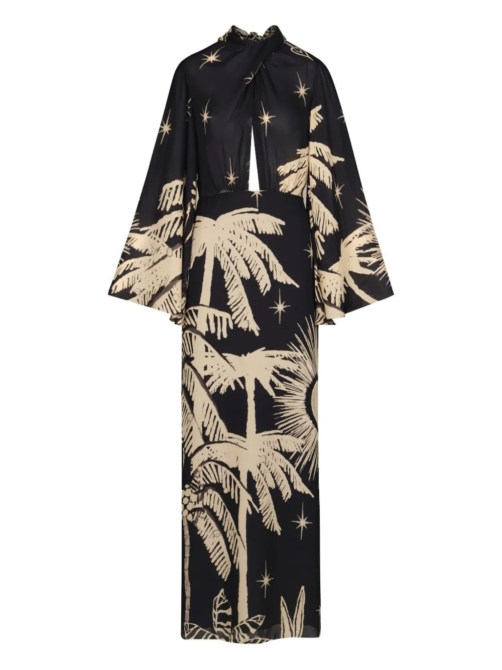 Primera Vez flared-sleeve printed dress | Farfetch Global