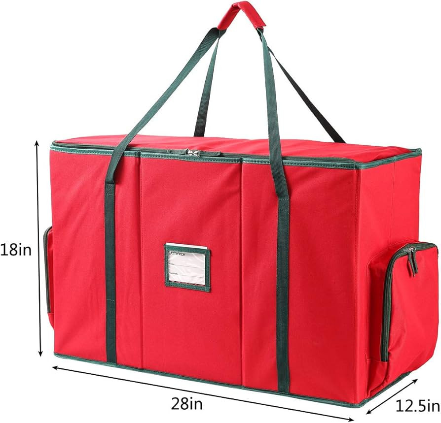 Large 2-in-1 Christmas Ornament Storage Box & Xmas Figurine Container - Easy Access Removable Tra... | Amazon (US)