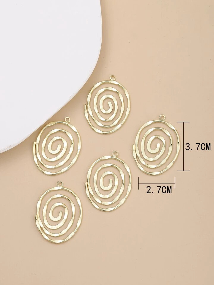 5pcs/pack Circular Swirl Earring Pendant | SHEIN