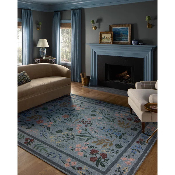 Rifle Paper Co. x Loloi Wildwood Blue Area Rug | Wayfair North America