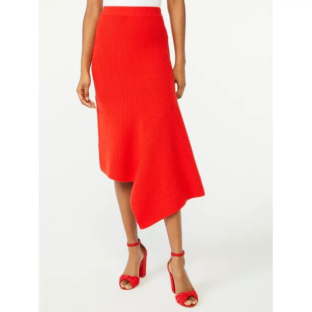 Scoop Women's Asymmetrical Midi Skirt - Walmart.com | Walmart (US)