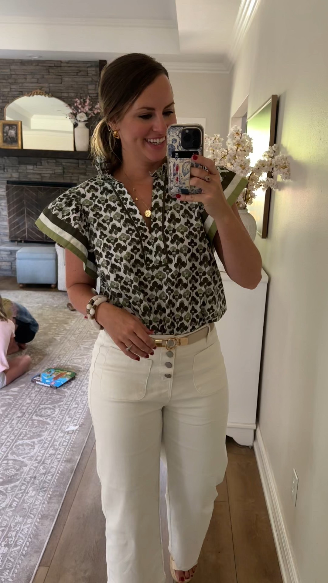 Sunday outfit of the day! What I wore to church as a mom of 3. 

Wearing size M in this cute statement green top with ruffle sleeves, white denim from Amazon and cutie wedges with a buckle! Perfect summer sandals that go with everything. 

Free people look for less jeans, front pocket jeans, stretchy denim, rattan wedges, teacher outfit, workwear, work outfit 

P.S. Teachers get 20% at Avara for a limited time- tap on one of the items in this post & then type “teacher” in the search bar to authenticate your ID! 

#LTKWorkwear #LTKStyleTip #LTKFindsUnder100