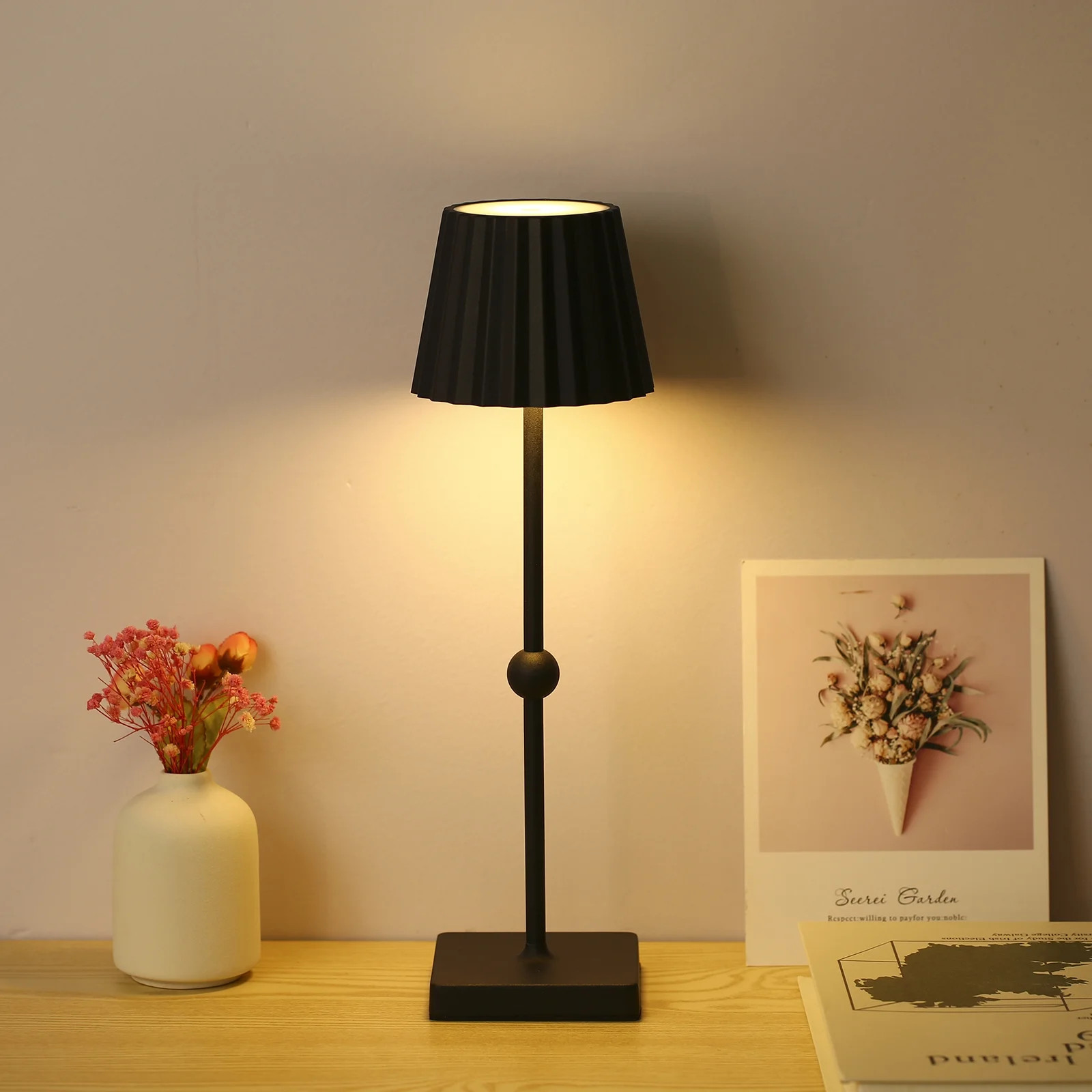 Cordless Table Lamp, 5200mAh Rechargeable Battery LED Lamp with 3 Color Stepless Dimming, Portabl... | Walmart (US)