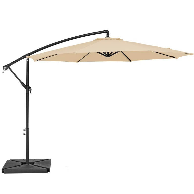 JUSTLET 10ft Heavy Duty Patio Hanging Offset Cantilever Patio Umbrella W/ 4-Piece Base Included I... | Walmart (US)