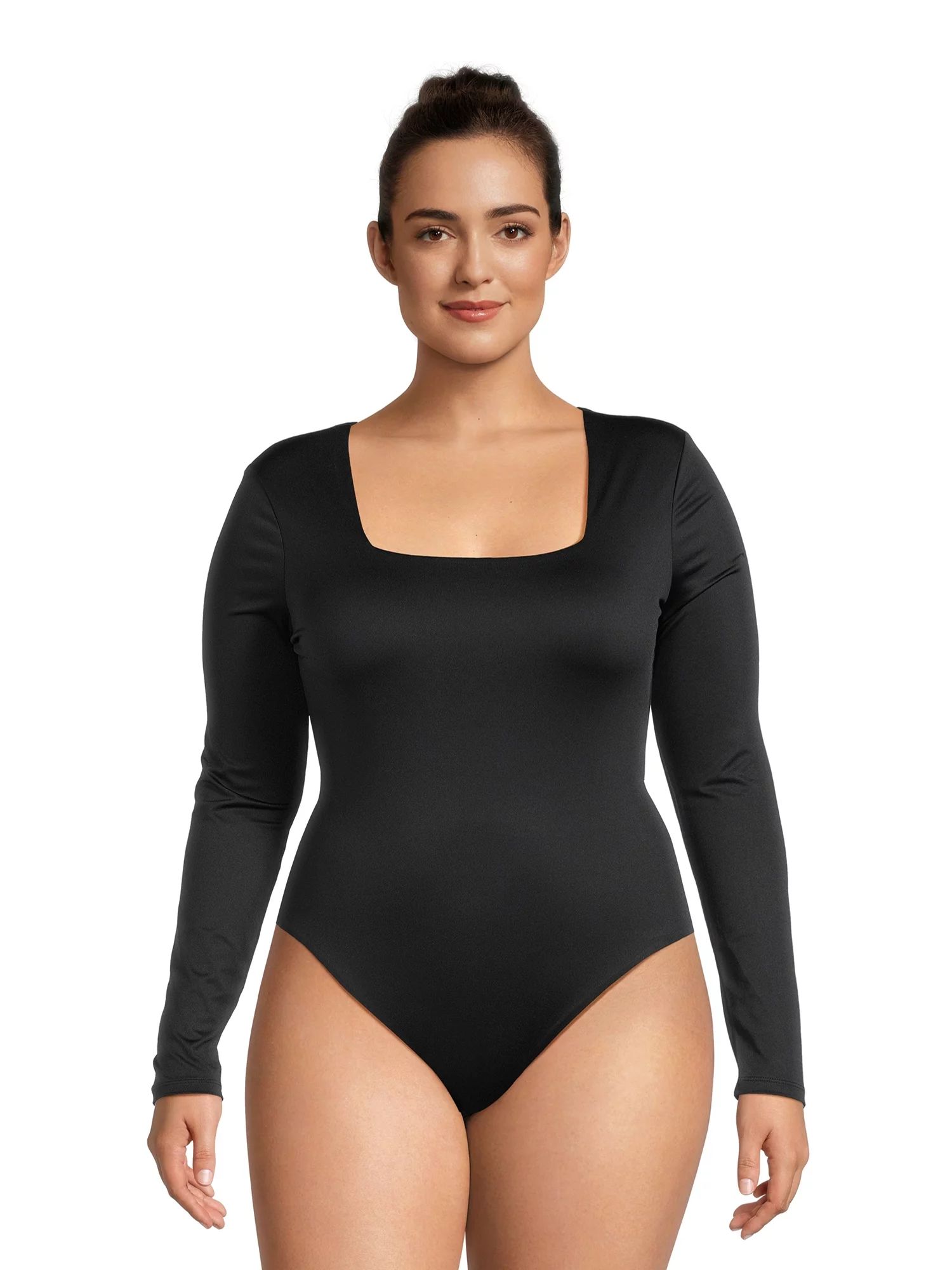Madden NYC Juniors Plus Size Square Neck Bodysuit | Walmart (US)